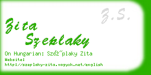 zita szeplaky business card